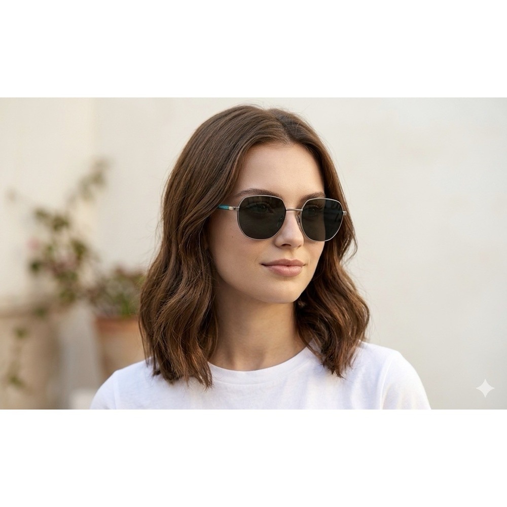 United Colors of Benetton BE7020 Geometric Women's Sunglasses Silver Metal CAT.3
